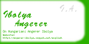 ibolya angerer business card